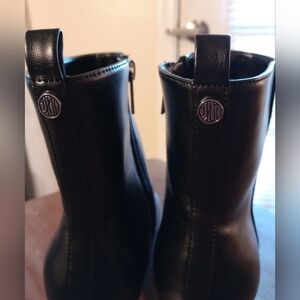 UNISA Black Faux Leather Ankle Boots